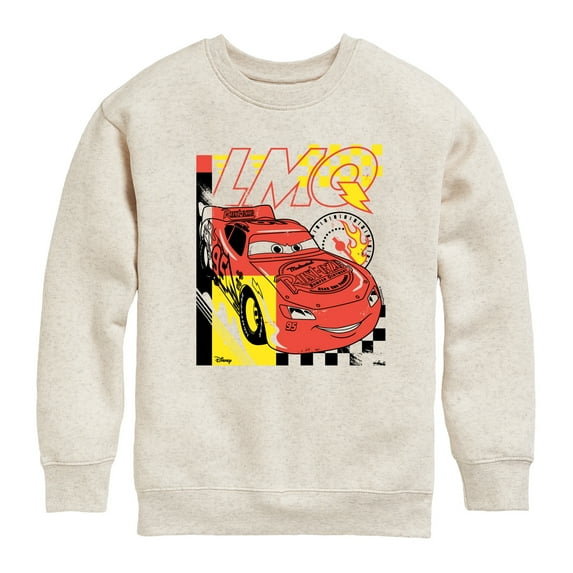 Cars - Lightning Mcqueen Graphic - Toddler & Youth Crewneck Fleece Sweatshirt