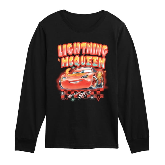 Cars - Lightning McQueen Graffiti - Youth Boys Long Sleeve Graphic T-Shirt