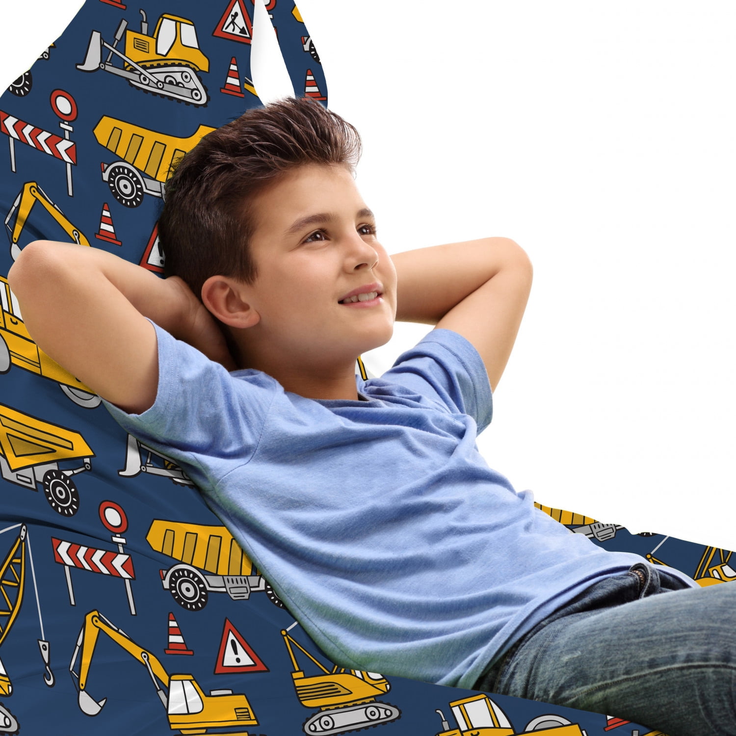Cars Lounger Chair Bag, Construction Lorry Bulldozer Excavator ...