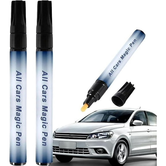 All Cars Magic Pen, Magic Car Scratch Removal Pen, Quick Fix for Scratches and Paint Damage, Car Paint Scratch Waterproof, Easy To Use, Fits All Car Colors (2PCS)