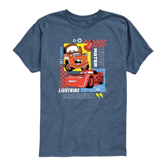 Cars - Mater McQueen Grid - Toddler Boys Short Sleeve Graphic T-Shirt
