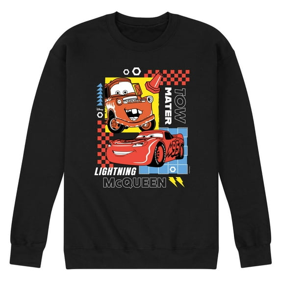 Cars - Mater Mcqueen Grid - Men's Crew Neck Fleece Pullover