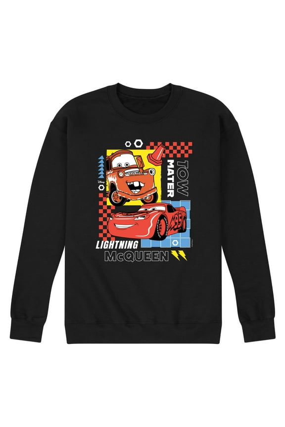 Cars - Mater Mcqueen Grid - Men's Crew Neck Fleece Pullover
