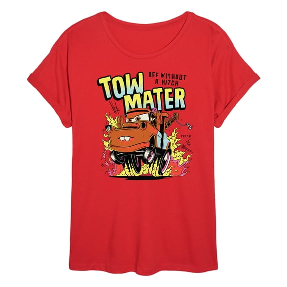 Cars - Mater Muscle Car - Juniors Oversized Graphic T-Shirt