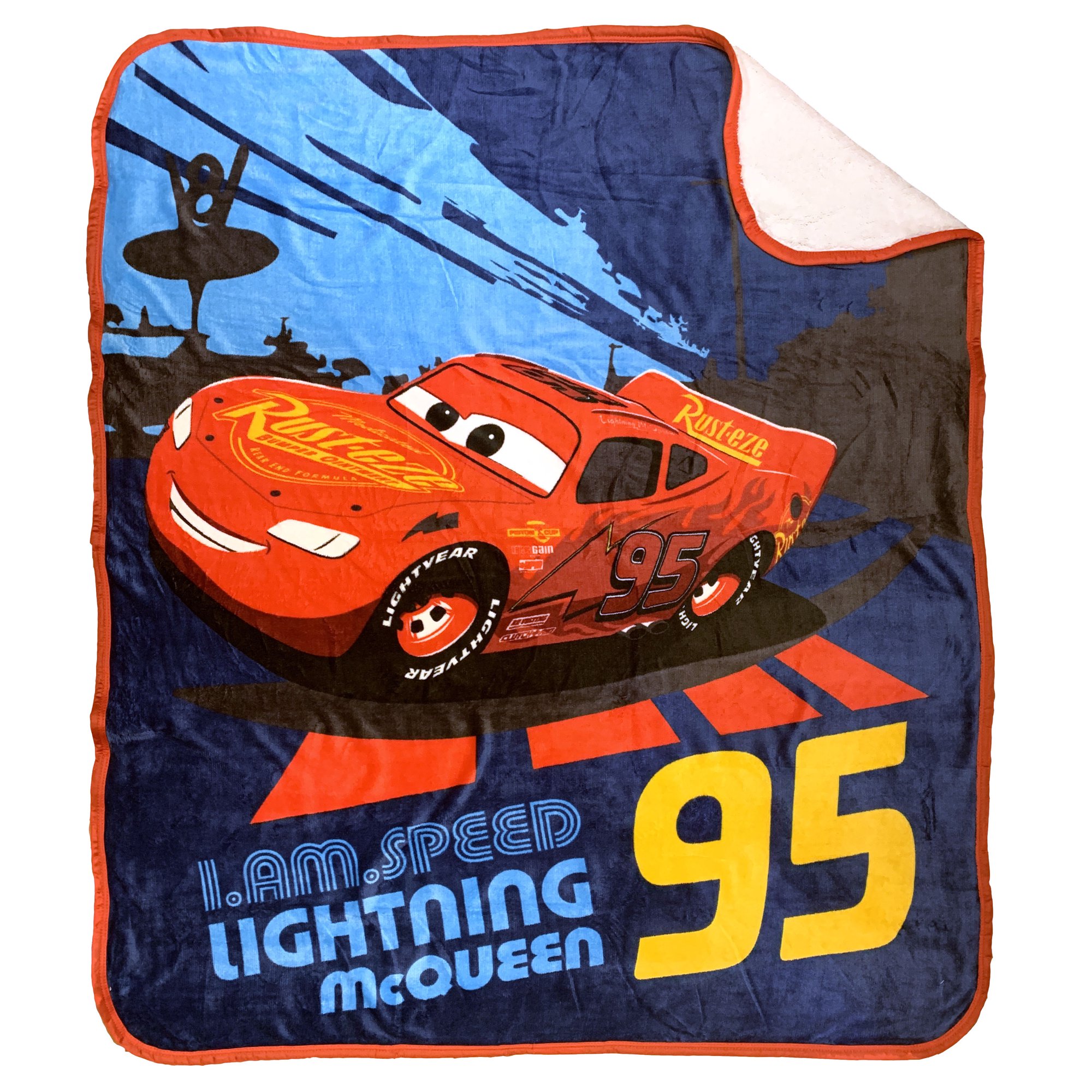 Cars McQueen Sherpa-Backed Microfiber Throw Blanket, 50 x 60, Red -  Walmart.com