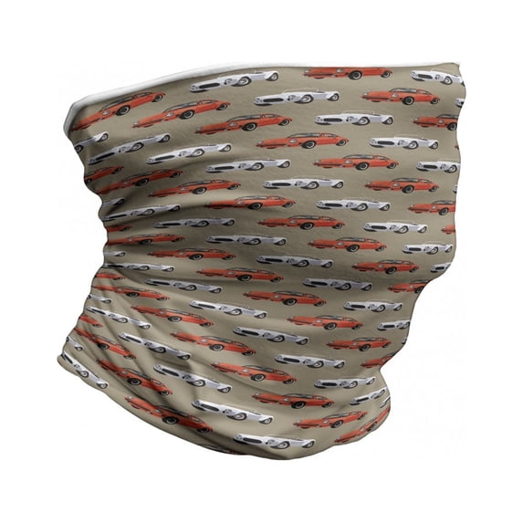 Cars Neck Gaiter, Vintage Sports Vehicle, Unisex, Tan Orange, by Ambesonne