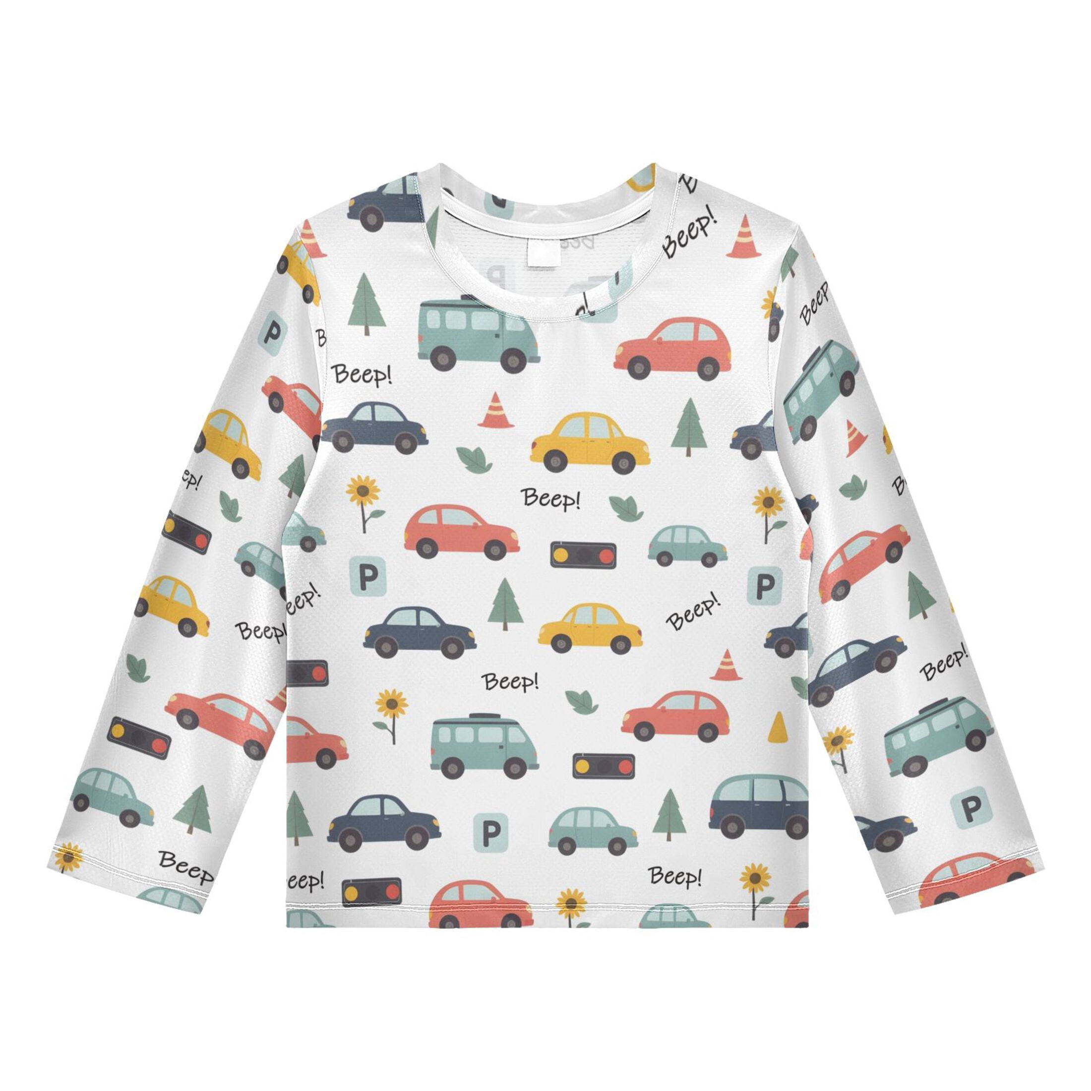 Cars Pattern Boys' Rash Guard Shirts UPF 50 Plus Sun Protection Short ...