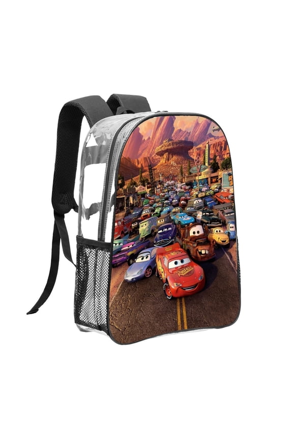 Cars Pattern Transparent Backpack Lightweight And fashionable Showcasing Personality And Leading The Trend