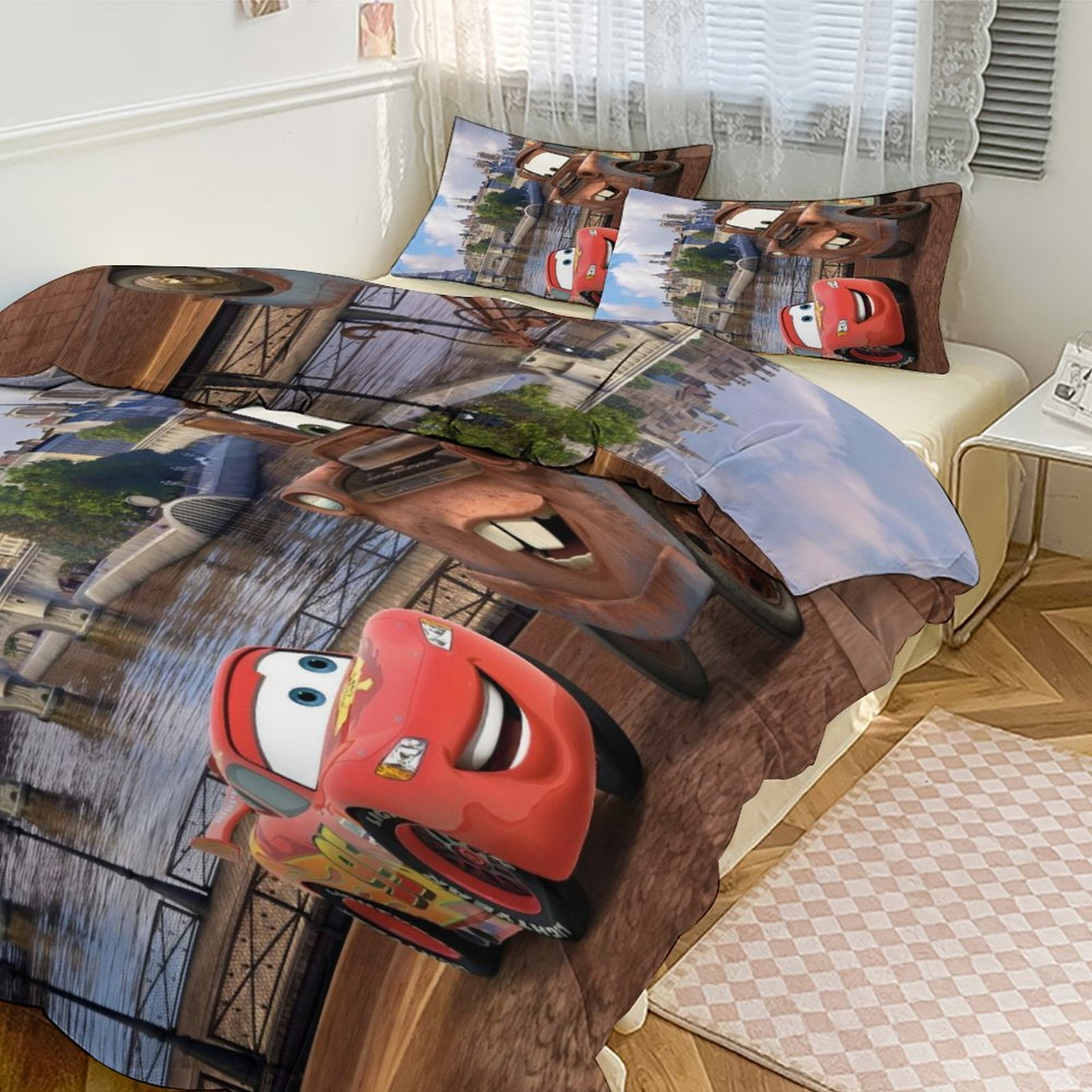 Lightning mcqueen bed set full hot sale