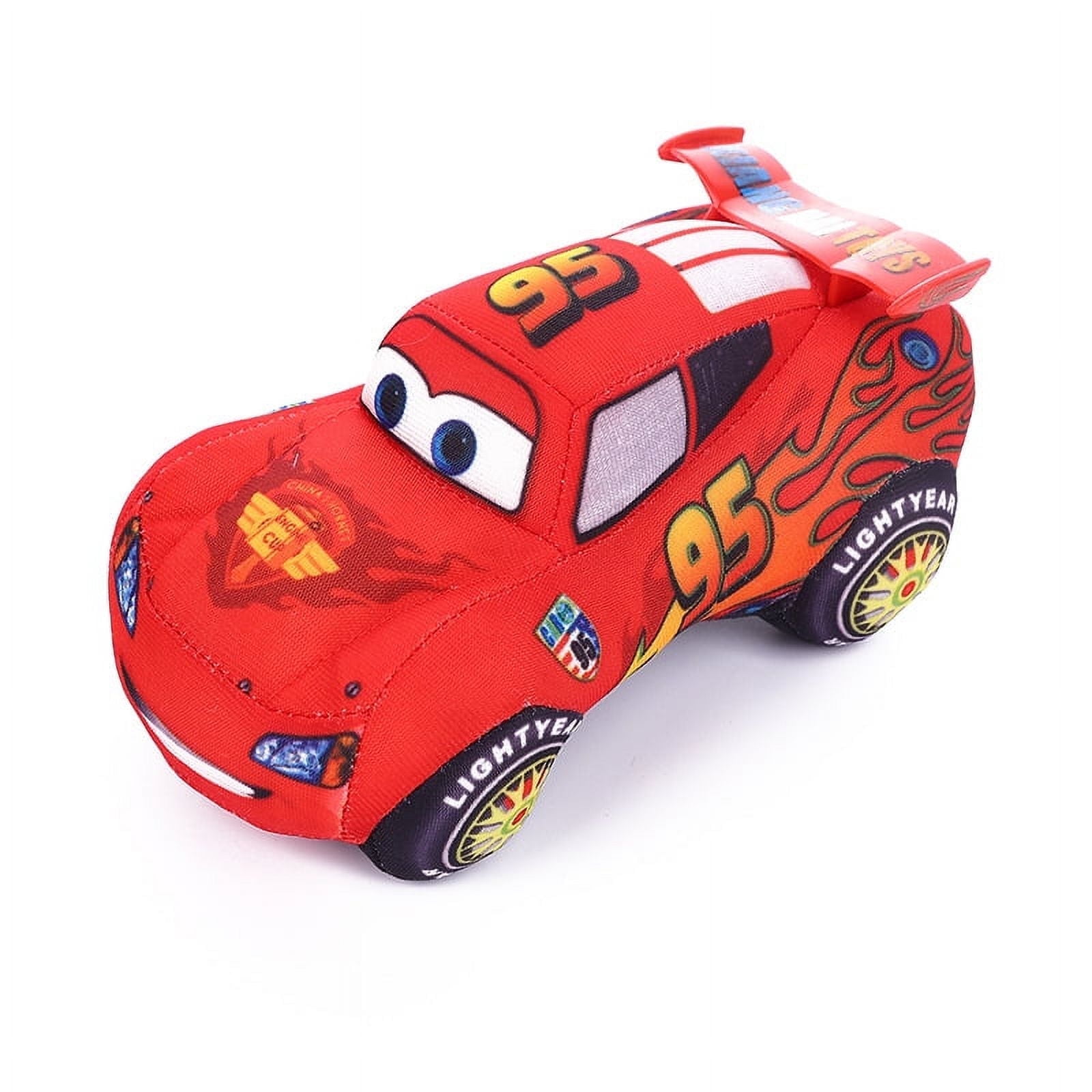 Cars Plush Stuffed Toys Red Cartoon Racing Car Model Plush Doll Pillow Buddy, 6.3 inch