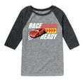 thumbnail image 1 of Cars - Race Ready - Toddler & Youth Raglan Graphic T-Shirt, 1 of 5