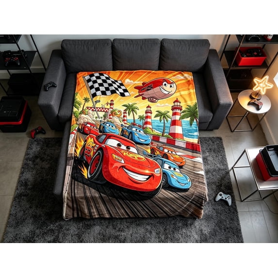 Raditor Springa Cars Radiator Springs Racing Character Kids Soft Cozy Throw Blanket ...