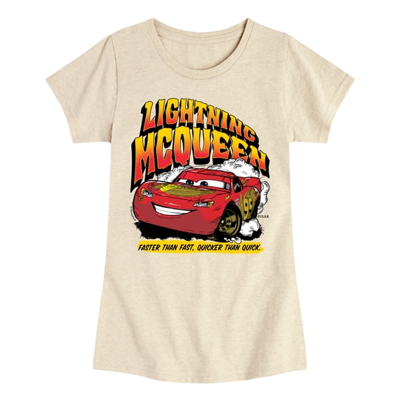 Cars - Retro McQueen - Youth Girls Fitted Short Sleeve T-Shirt