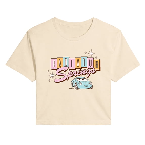 Cars - Retro Radiator Springs Sally - Juniors Cropped Graphic T-Shirt