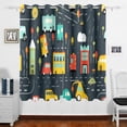 thumbnail image 1 of Cars Road Curtains Black Out 63 Inch Length Curtains for Sliding Glass Doors Bedroom Living Room 2 Panels Set, 1 of 5