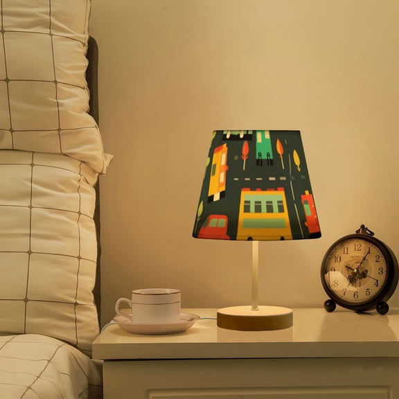 Cars Road LED Desk Lamp Table Lamp USB Bedside Nightstand Small Lamp for Bedroom Living Room Kids Room