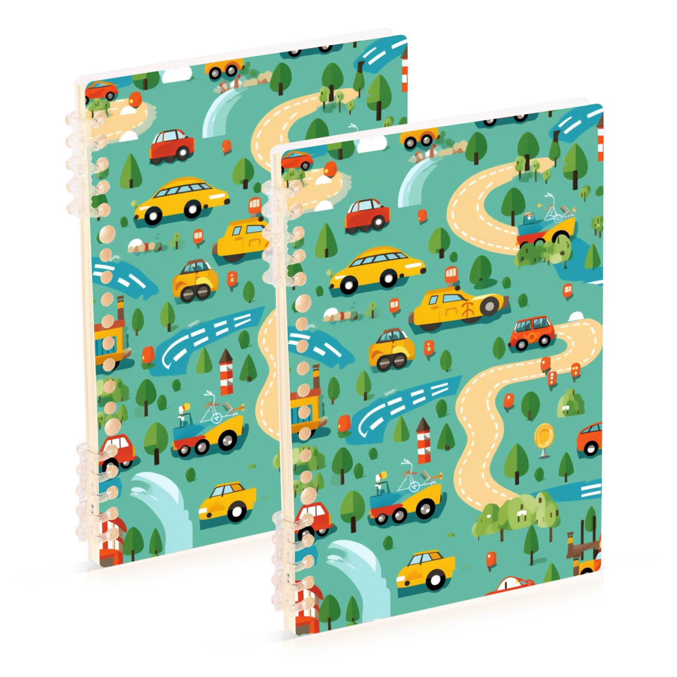 Cars Road Trees Lakes Ring Binder Notebook Journey Note Diary College ...