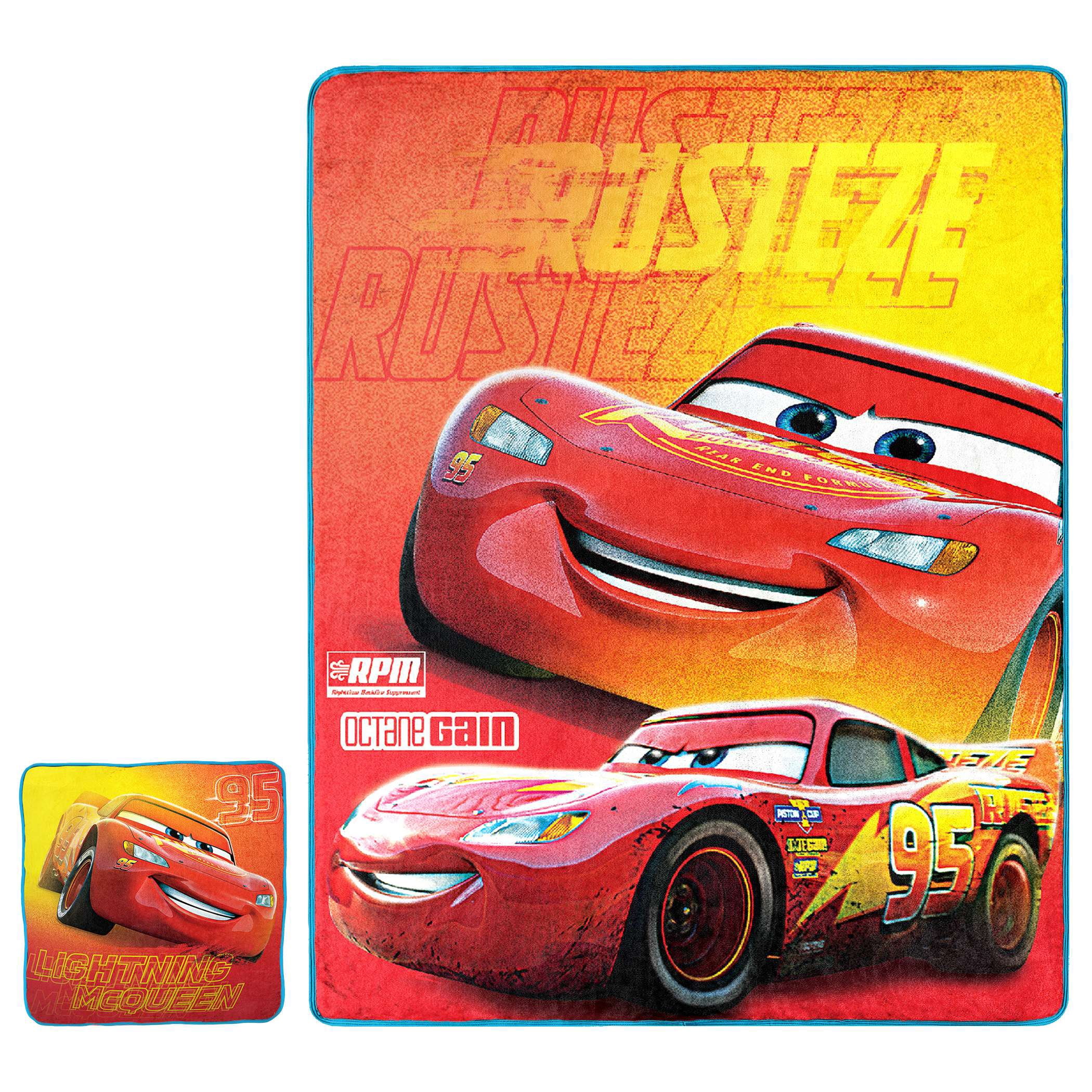 Rust Eze Square Cars Rusteze Lightning Mqueen Kids Silk Touch Blanket with Square Cloud ...
