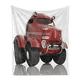 thumbnail image 1 of Cars Soft Flannel Fleece Throw Blanket, 3D Style Car Kids Traffic Transport Technology Prototype Vehicle, Cozy Plush for Indoor and Outdoor Use, 50" x 70", Charcoal Grey Dried Rose, by Ambesonne, 1 of 5
