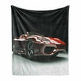thumbnail image 1 of Cars Soft Flannel Fleece Throw Blanket, Automotive Industry Theme Powerful Engine Fast Technology Prestige Performance, Cozy Plush for Indoor and Outdoor Use, 50" x 70", Red Black White, by Ambesonne, 1 of 6