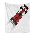 thumbnail image 1 of Cars Soft Flannel Fleece Throw Blanket, Formula Car on Speedway Championship Fast Performance Rally Strong Vehicle, Cozy Plush for Indoor and Outdoor Use, 50" x 70", Red Black Pale Grey, by Ambesonne, 1 of 6
