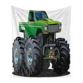 thumbnail image 1 of Cars Soft Flannel Fleece Throw Blanket, Giant Monster Pickup Truck Large Tires and Suspension Extreme Biggest Wheel Print, Cozy Plush for Indoor and Outdoor Use, 70" x 90", Green Grey, by Ambesonne, 1 of 5