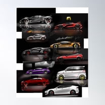 Cars - Super Cars Poster Wall Art, Modern Wall Decor For Living Room Bedroom, 24x36 UNFRAMED