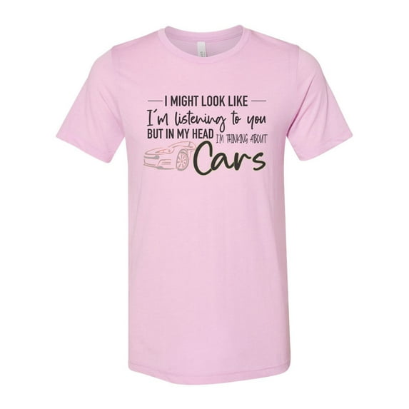 Cars T Shirt, Thinking About Cars, Racing Tee, Unisex Fit, Antique Cars, Heather Stone, MEDIUM