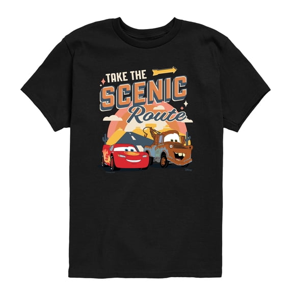 Cars - Take The Scenic Route - Toddler Boys Short Sleeve Graphic T-Shirt