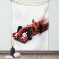 thumbnail image 1 of Cars Tapestry, Generic Formula 1 Racing Car Illustration with Special Effect Turbo Motion Auto Print, Wall Hanging for Bedroom Living Room Dorm Decor, 60W X 80L Inches, Red Black, by Ambesonne, 1 of 5