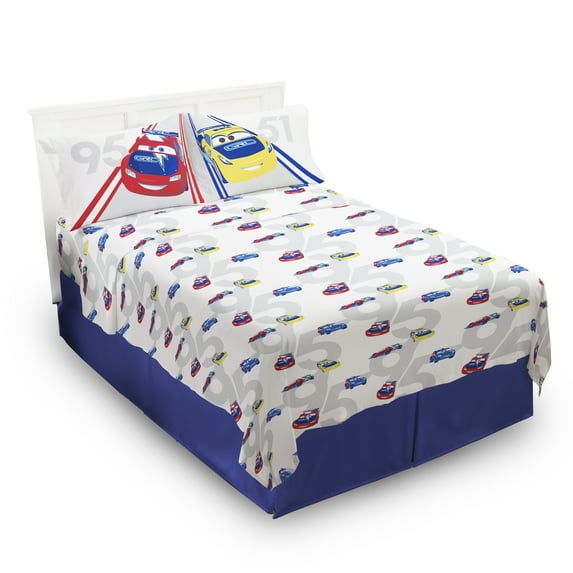 Cars Kids 4-Piece Sheet Set, The Race Is On, Multicolor, Disney, Full Size
