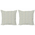 thumbnail image 1 of Ambesonne Cars Throw Pillow Cover 2 Pack, Vintage Race Automobiles, 16", Ivory Slate Blue Mustard, 1 of 2