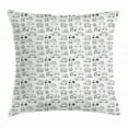 thumbnail image 1 of Cars Throw Pillow Cushion Cover, Transportation and Automotive Industry Themed Collection Childish Sketch Art Style, Decorative Square Accent Pillow Case, 18 X 18 Inches, Black White, by Ambesonne, 1 of 2