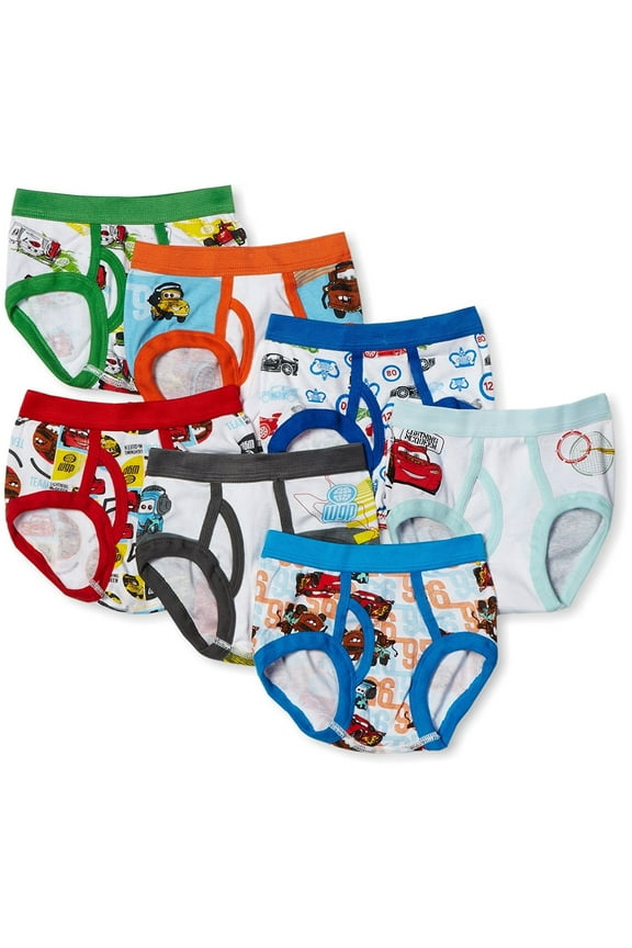 Cars Toddler Boy Brief Underwear, 7-Pack, Sizes 2T-4T