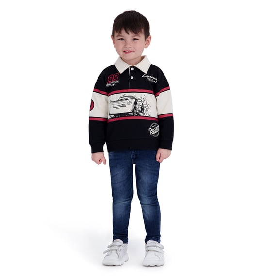 Cars Toddler Boy Long Sleeve Rugby Shirt, Sizes 12M-5T
