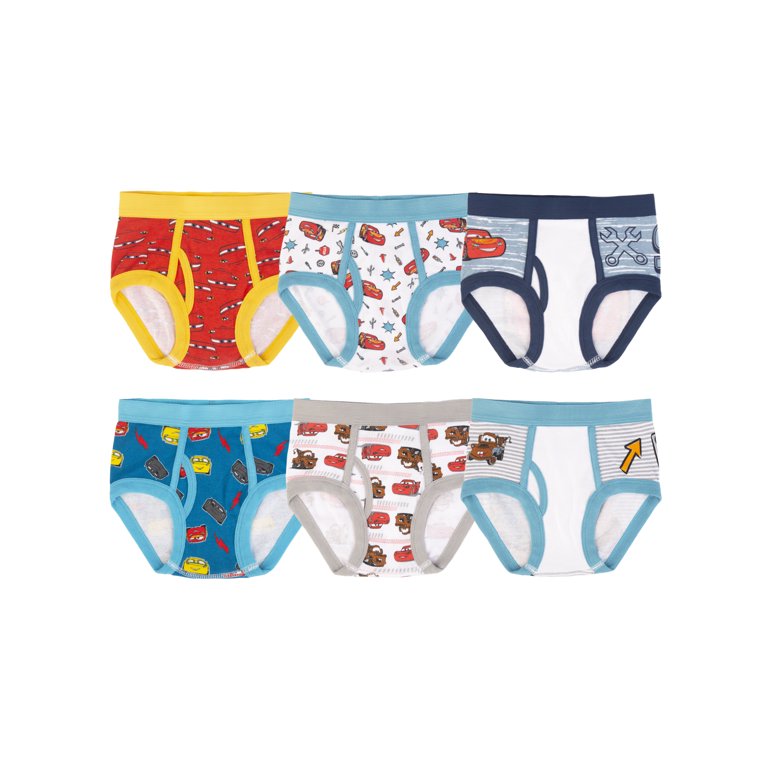 Cars Toddler Boys Briefs, 6 Pack Sizes 2T-4T