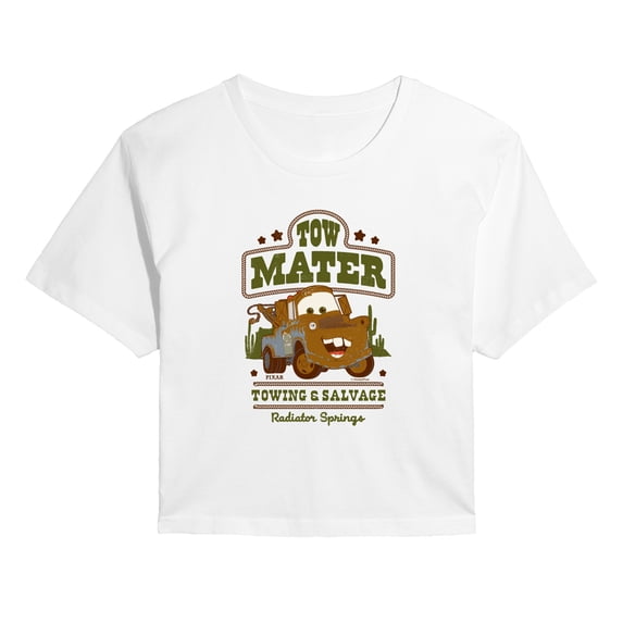 Cars - Tow Mater Western - Juniors Cropped Graphic T-Shirt