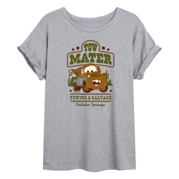 Cars - Tow Mater Western - Juniors Oversized Graphic T-Shirt