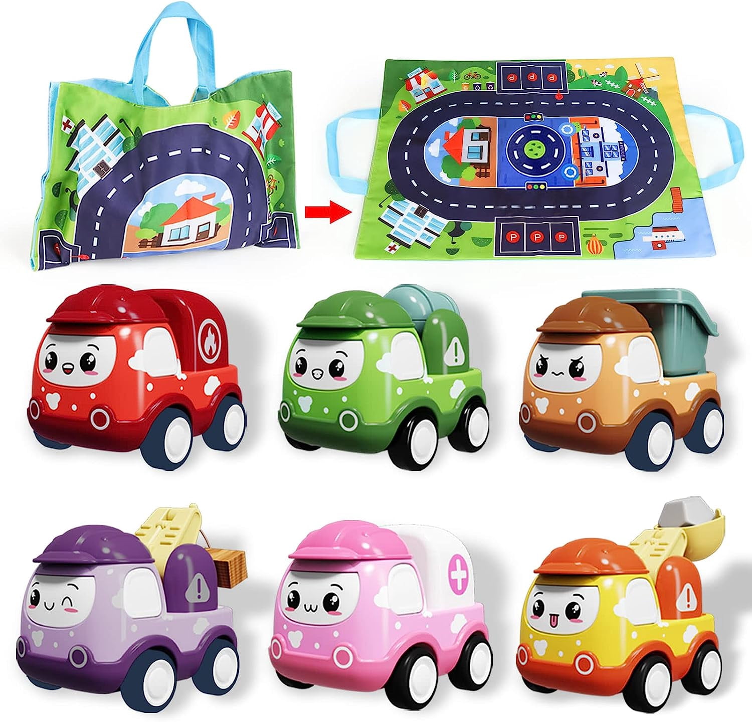Cars Toy for 1 Year Old Girls, Pull Back Cars for Toddlers, Kids Trucks