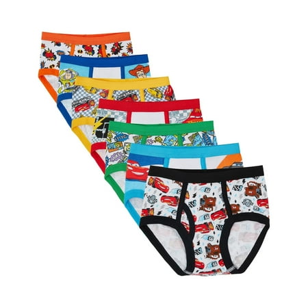 Cars, Toy Story & Monsters Inc. Variety Toddler Boy Brief Underwear, 7-Pack, Sizes 3T-4T