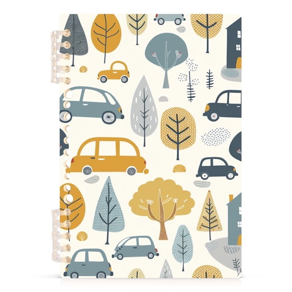 Cars Tree Building Notebooks 1-subject Journal 60 Sheets A5 College Ruled Paper Detachable Ring 8.3"x5.7"