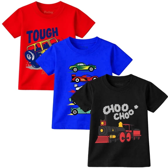 Cars, Truck & Train T-Shirts 3-Pack, Toddler Sizes 18M-5T