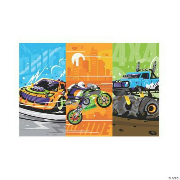 Cars & Trucks Backdrop Banner - Party Decor - 3 Pieces