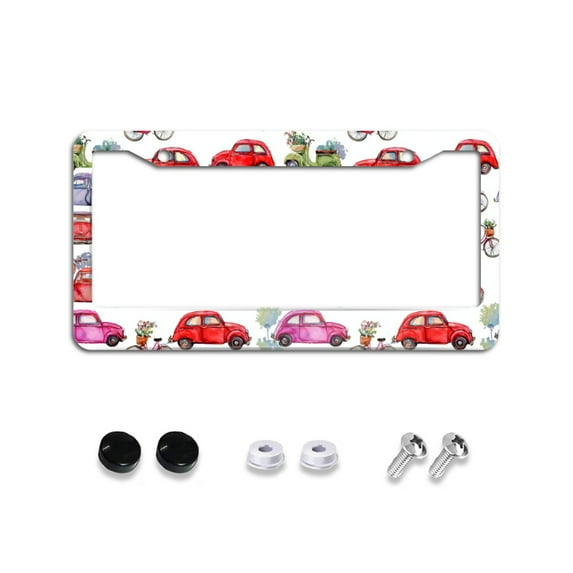 Cars and Bicycles License Plate Frames Universal Aluminum Tag Holder Cover with 2 Holes Screws for Front Rear Car Plate Decor 12x6 Inch for Women Men