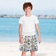 thumbnail image 1 of Cars and Rainbows Doodle Boys Swim Trunks Boardshorts Swimsuit Quick Dry Board Shorts Bathing Suit 2-12T, 1 of 8