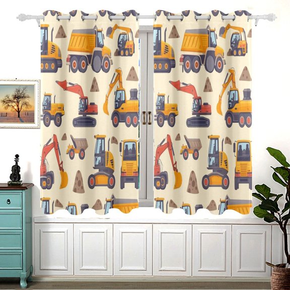 Cars and Soil Black Out Curtains Aesthetic for Bedroom Living Room Sliding Glass Doors Kitchen Windows 2 panels set