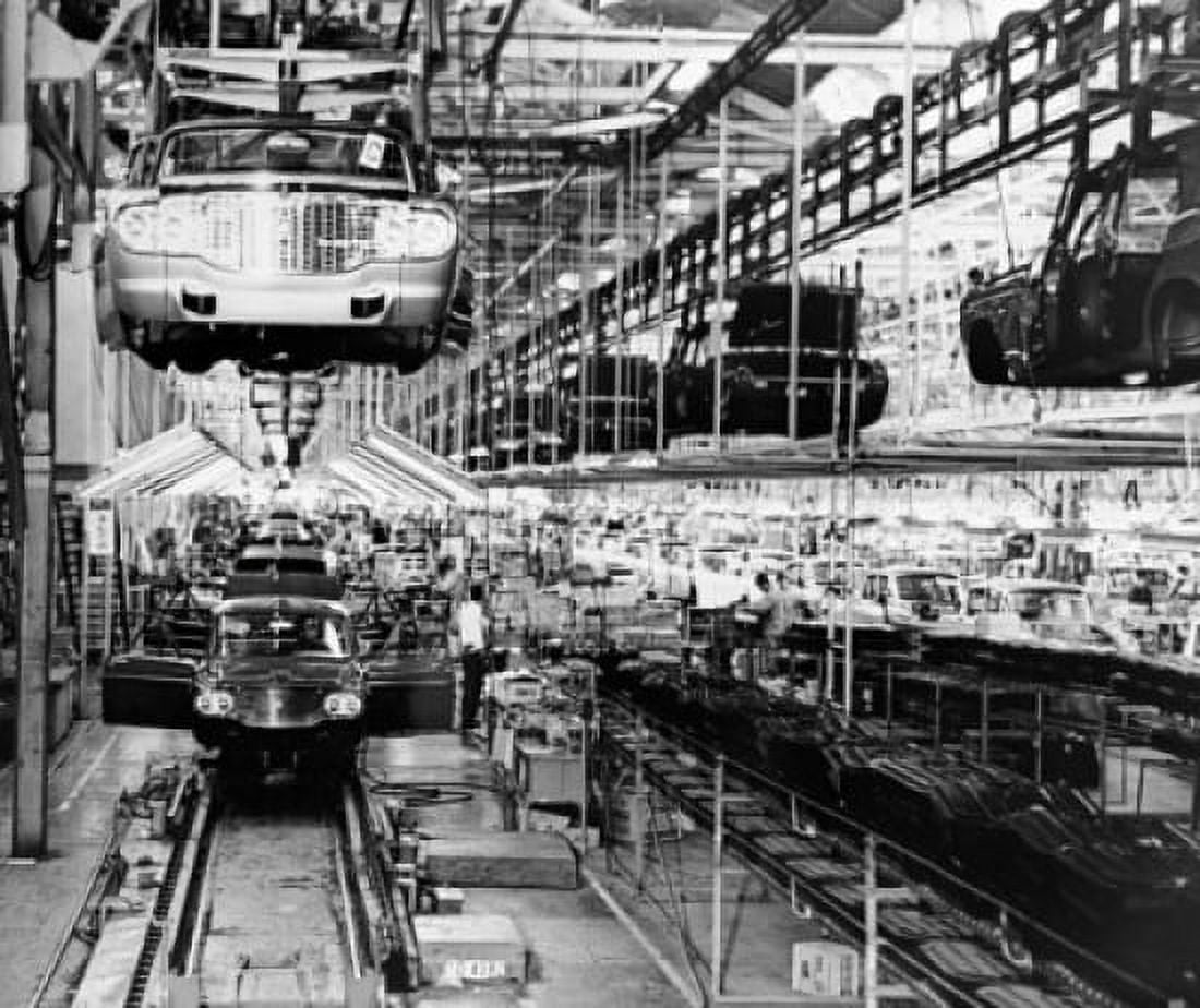 Cars being assembled in an automobile manufacturing plant Japan Canvas Art - (24 x 36)