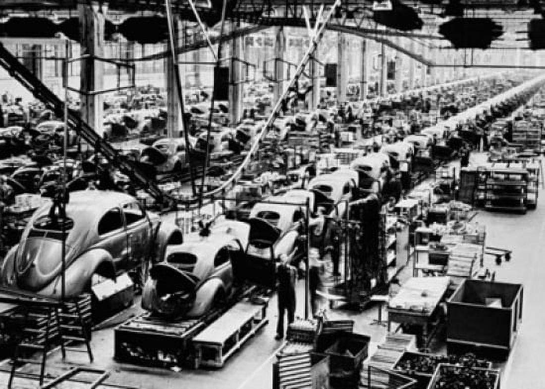 Cars being assembled in an automobile manufacturing plant Wolfsburg Germany Canvas Art -  (18 x 24)