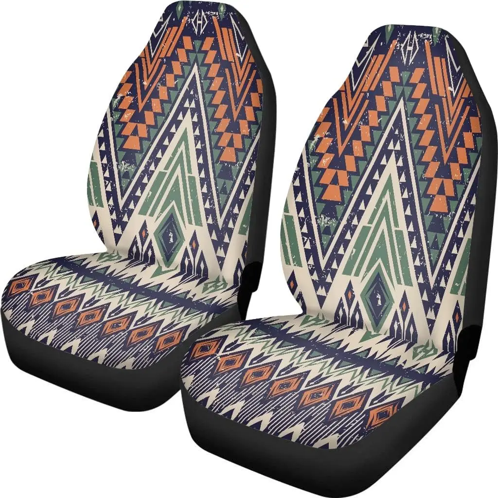 Blue Tribal Aztec Hand Drawn Pet Car Seat Cover