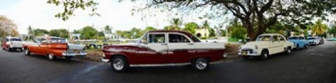 Cars moving on the road Havana Cuba Canvas Art - Panoramic Images (20 x 5)